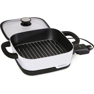 Presto Precise 12-in. Tuxedo Digital Precision Skillet Multi-Cooker, White