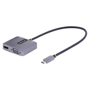 StarTech.com USB C Video Adapter USB C to HDMI VGA Multiport Adapter 3.5mm Audio 4K 60Hz HDR 100W PD Pass-Through Thunderbolt 3/4 Compatible - USB C D