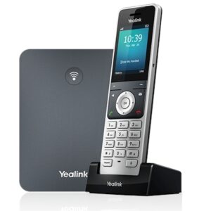 Yealink W76P IP Phone Cordless Corded DECT Wall Mountable Desktop Silver/Gray