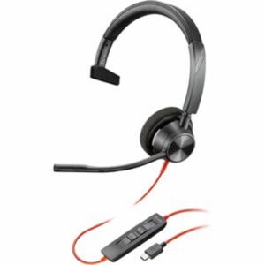 Poly Blackwire 3310-M Microsoft Teams Certified USB-C Headset - Mono - USB Type C, Mini-phone (3.5mm) - Wired - 32 Ohm - 20 Hz - 20 KHz - on-ear -.