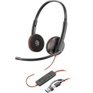 POLY Blackwire 3220 Stereo USB-C Headset +USB-C/a Adapter