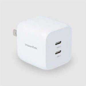 VisionTek 45W GaN II Power Adapter with 2 Output Connectors - White