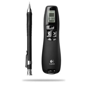 Logitech R800 Wireless Laser Presentation Remote W/LCD Display, Class 2, 100 Ft Range, Matte Black ( LOG910001350 )