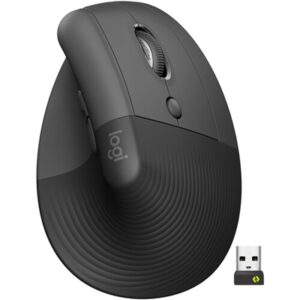 Logitech Lift Vertical Wireless Ergonomic Mouse (Graphite) and Knox Gear 4-Port USB 3.0 Hub in Black/Graphite