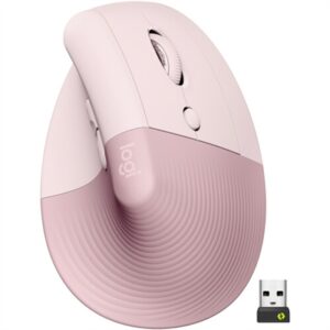 Logitech Lift Vertical Wireless Ergonomic Mouse with MX Palm Rest and 4-Port USB 3.0 Hub in Rose