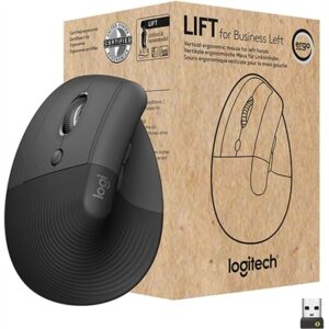 Logitech Lift Left for Business Wireless Left-Handed Vertical Ergonomic Mouse, Graphite (910-006492)