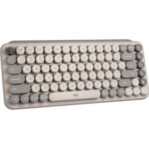 Logitech Pop Keys Wireless Mechanical Keyboard with Emoji Keys W/Wireless Mouse & Desk Mat in Mist