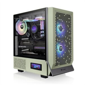 Thermaltake Ceres 300 Matcha Green Mid Tower E-ATX Computer Case with Tempered Glass Side Panel; 2xCT140 ARGB Fan Preinstalled; Rotational PCIe Slots;