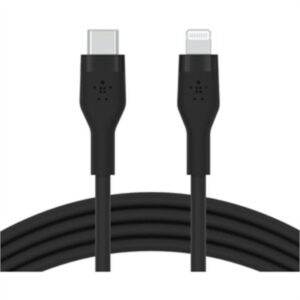CAA009bt1MBK 1 M USB-C to LTG Silicone Cable with Lightning Connector, Black