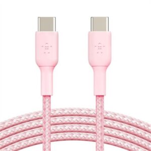 Belkin BoostCharge (2M/6.6ft) Braided USB-C to USB-C Cable for iPhone 15, iPhone 15 Pro, iPhone 15 Pro Max, iPhone 15 Plus, Galaxy S24, S23, Note10, N