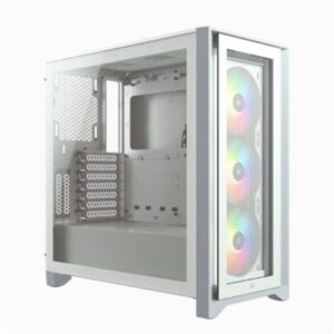 Corsair ICUE 4000X RGB MIDI Tower PC White ATX EATX Micro ATX Mini-ITX Plastic Steel Tempered Glass Gaming