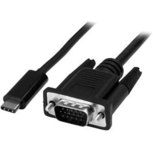 StarTech.com 6ft/2m USB C to VGA Cable - 1920x1200/1080p USB Type C to VGA Video Active Adapter Cable - Thunderbolt 3 Compatible - Laptop to VGA Monit