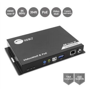 SIIG 4K 60Hz 18Gbps HDMI Over IP Matrix Transmitter 396ft CEH27F11S1