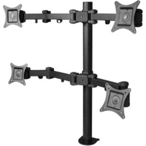 Siig Inc. CE-MT0S12-S1 Monitor Desk Mount - Black - Articulating-Full-Motion Desktop Mount for Four Mon