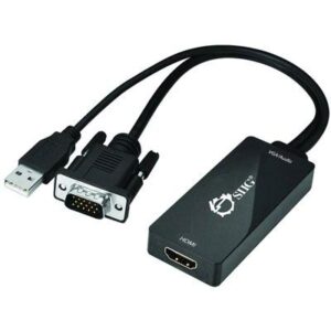 SIIG Portable VGA & USB Audio to HDMI Converter - Video Converter - VGA - HDMI - Black