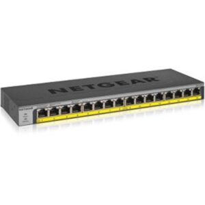 GS116LP-100NAS 16-Port PoE & PoEPlus Gigabit Ethernet Unmanaged Switch with 76W PoE Budget