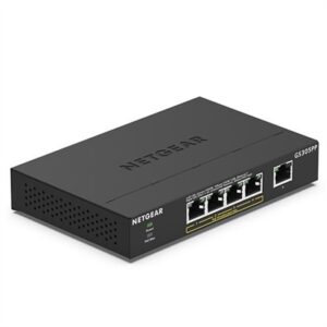 NETGEAR 5-Port Gigabit Ethernet Unmanaged PoE Switch (GS305PP) - with 4 X PoE+ @ 83W, Desktop or Wall Mount