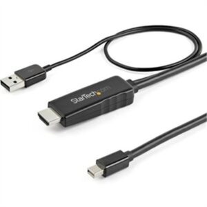 StarTech.com 6ft (2m) HDMI to Mini DisplayPort Cable 4K 30Hz - Active HDMI to MDP Adapter Converter Cable with Audio - USB Powered - Mac & Windows - M