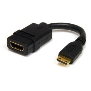 StarTech.com 5in Mini HDMI to HDMI Adapter - 4K High Speed HDMI Adapter - 4K 30Hz Ultra HD High Speed HDMI Adapter - HDMI 1.4 - Gold Plated Connectors