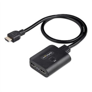 StarTech.com 2-Port HDMI Splitter 4K 60Hz HDMI 2.0 Video 4K HDMI Splitter 1 in 2 Out 1x2 HDMI Display/Output Splitter HDR/HDCP 20in (50cm) Built-in HD