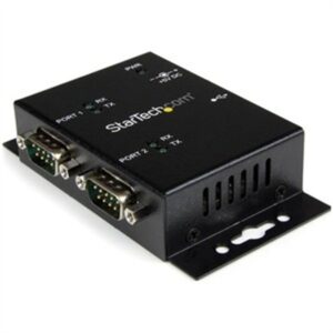 StarTech.com 2 Port Industrial Wall Mountable USB to Serial Adapter Hub with DIN Rail Clips