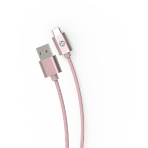 IEN-BC10C-RGLD 10 Ft. Charge & Sync Braided USB-C to USB-a Cable, Rose Gold