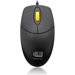 Adesso Imouse W3 Waterproof Antimicrobial Mouse with Magnetic Scroll Wheel, USB 2.0, Left/right Hand Use, Black ( ADEIMOUSEW3 )