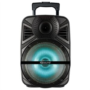 IQ Sound IQ-5012DJBT Portable Bluetooth Speaker System - 30 W RMS - Black - 100 Hz to 20 KHz - Battery Rechargeable - USB