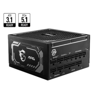 MSI MAG 1250GL PCIE 5 Gaming Power Supply - ATX 3.1 & PCIE 5.1 Ready - Full Modular - 80 Plus Gold Certified 1250W - Compact Size - ATX PSU