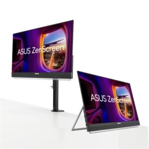 ASUS ZenScreen 22' (21.5' Viewable) 1080P Portable Monitor (MB229CF) - Full HD, IPS, 100Hz, USB-C PD 60W, Speakers, Carrying Handle, Kickstand,.