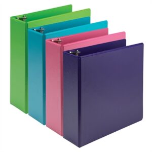 SAMMS48689 3 in. Earthchoice Durable View Binder, Assorted Color - Pack of 4