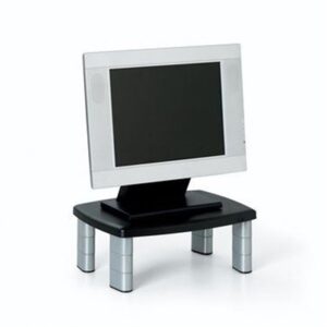 3M Adjustable Height Monitor Stand, 15" X 12" X 2.63" to 5.78", Black/silver, Supports 80 Lbs ( MMMMS80B )