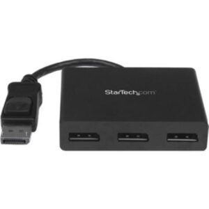 StarTech.com 3-Port Multi Monitor Adapter - DisplayPort 1.2 MST Hub to Dual 4K 30Hz & 1x 1080p - Video Splitter for Extended Desktop Mode on Windows P