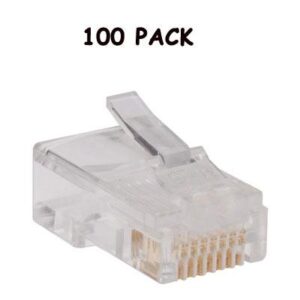Tripp Lite N030-100 RJ45 Plugs for Round Solid / Stranded Conductor 4-pair Cat5e Cable 100-Pack
