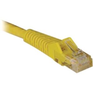 Cat6 Cable,Snagless,Molded,Yellow,1ft