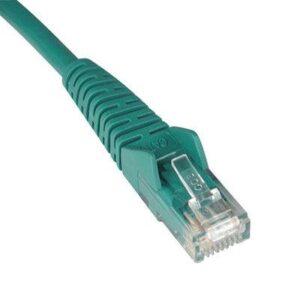 Cat6 Cable,Snagless,Molded,M/M,Green,7ft