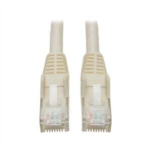 Cat6 Cable,Snagless,Molded,M/M,White,7ft