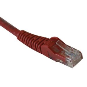Cat6 Cable,Snagless,Molded,M/M,Red,10ft