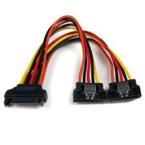 StarTech.com 6in Latching SATA Power Y Splitter Cable Adapter - M/F