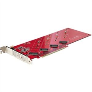 StarTech.com Quad M.2 PCIe Adapter Card PCIe X16 to Quad NVMe or AHCI M.2 SSDs PCI Express 4.0 7.8GBps/Drive Bifurcation Required Windows/Linux Compat