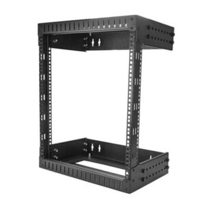StarTech.com 12U 19" Wall Mount Network Rack - Adjustable Depth 12-20" 2 Post Open Frame Server Room Rack for AV/Data/ IT Communication/Computer Equip