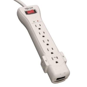 Tripp Lite Protect It! Surge Protector, 7 Outlets, 15 Ft Cord, 2520 Joules, Light Gray ( TRPSUPER7TEL15 )