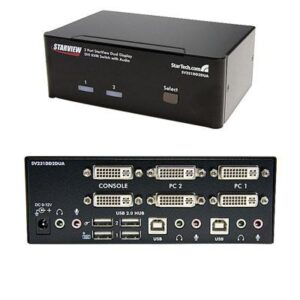 StarTech.com 2 Port Dual DVI USB KVM Switch with Audio & USB 2.0 Hub