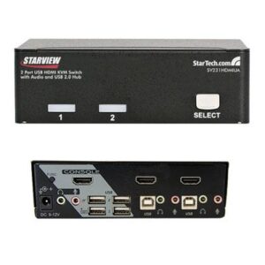 StarTech.com 2 Port USB HDMI KVM Switch with Audio and USB 2.0 Hub