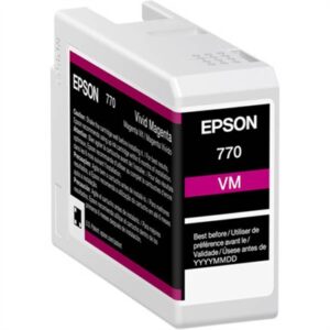 Epson T770 UltraChrome PRO10 Vivid Magenta Ink Cartridge for SureColor P700,25ml