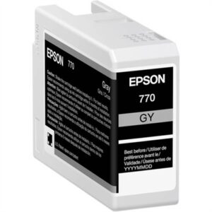 Epson T770 UltraChrome PRO10 Gray Ink Cartridge for SureColor P700, 25ml