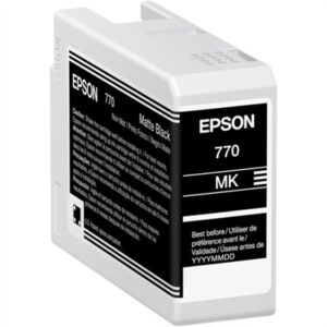 Epson T770 UltraChrome PRO10 Matte Black Ink Cartridge for SureColor P700, 25ml