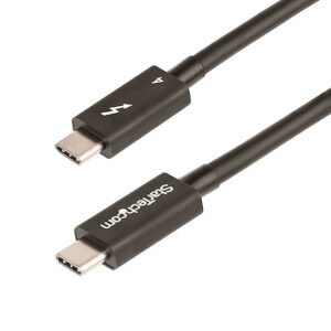 StarTech.com 3ft (1m) Thunderbolt 4 Cable - 40Gbps - 100W PD - 4K/8K Video - Intel-Certified Thunderbolt Cable - Compatible W/ USB4/Thunderbolt 3/USB