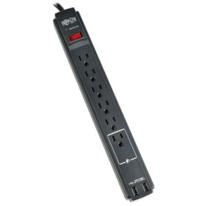 Tripp Lite Protect It! Surge Protector, 6 Outlets, 6 Ft Cord, 990 Joules, Black ( TRPTLP606USBB )