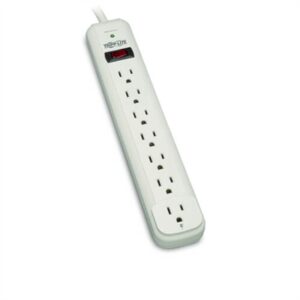 Tripp Lite Protect It! Surge Protector, 7 Outlets, 12 Ft Cord, 1080 Joules, Light Gray ( TRPTLP712 )